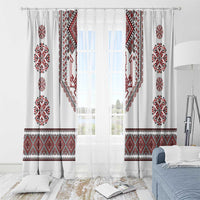 Ukraine Vyshyvanka Inspired Patterns Window Curtain White