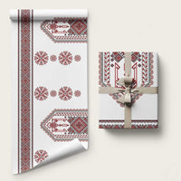 Ukraine Vyshyvanka Inspired Patterns Wrapping Paper White