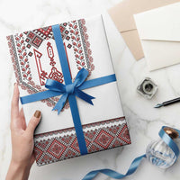 Ukraine Vyshyvanka Inspired Patterns Wrapping Paper White