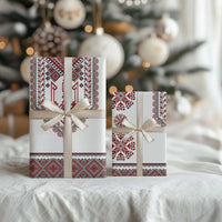 Ukraine Vyshyvanka Inspired Patterns Wrapping Paper White