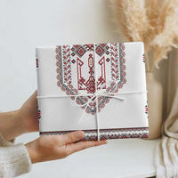 Ukraine Vyshyvanka Inspired Patterns Wrapping Paper White