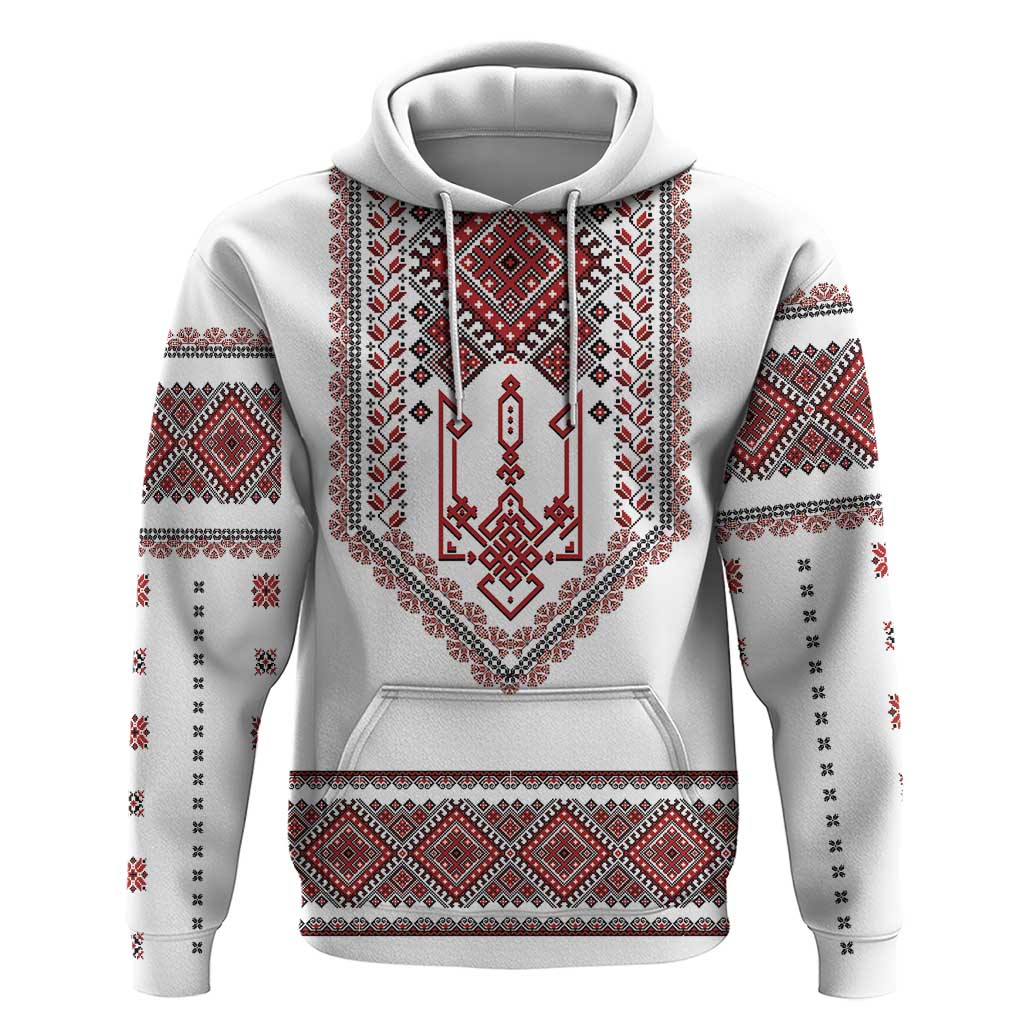 Ukraine Vyshyvanka Inspired Patterns Zip Hoodie White