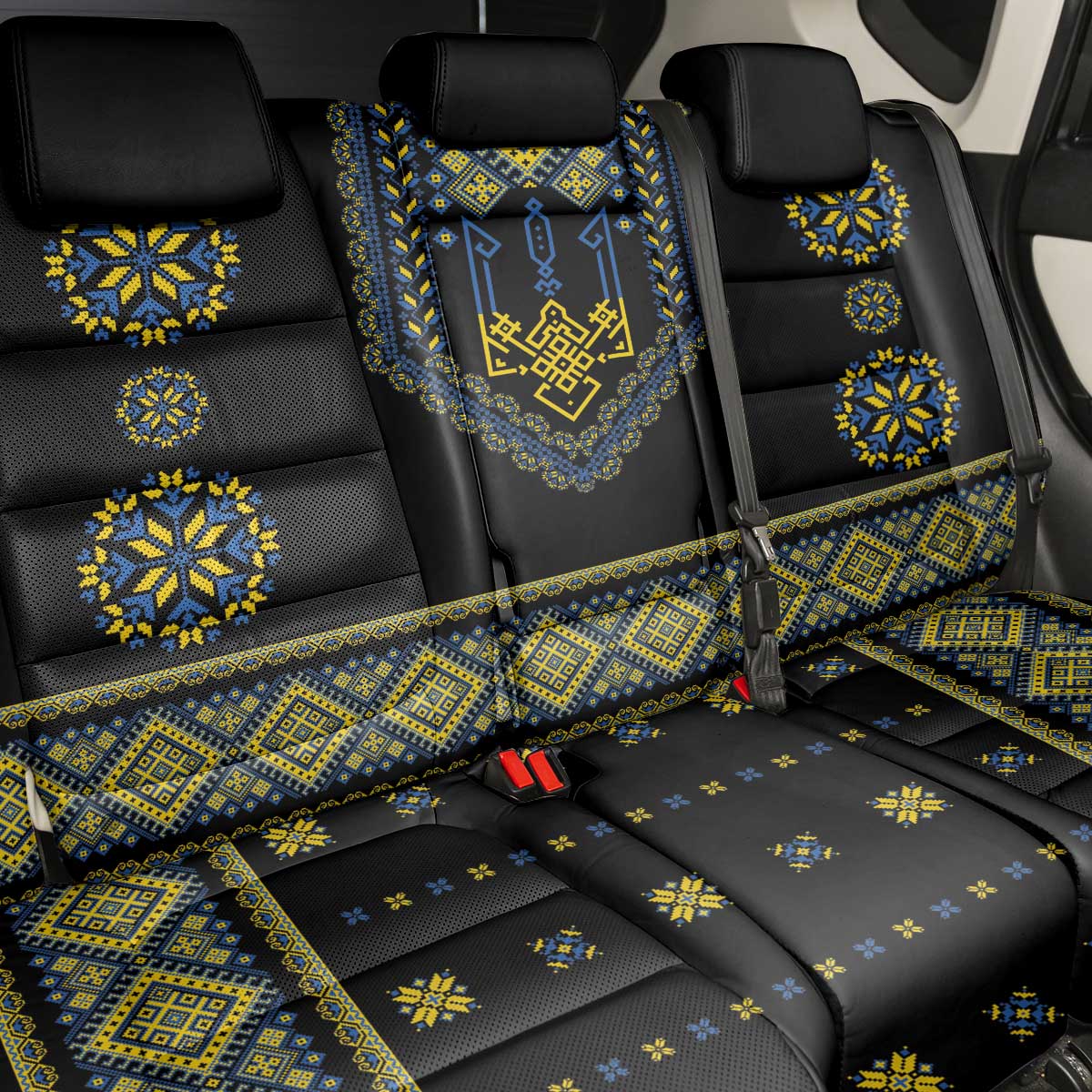 Ukraine Vyshyvanka Inspired Patterns Back Car Seat Cover Ukraini Colors
