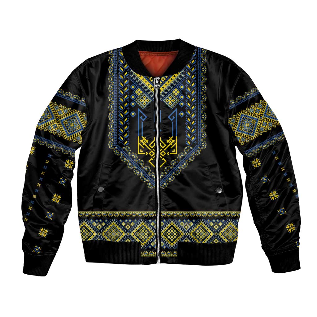 Ukraine Vyshyvanka Inspired Patterns Bomber Jacket Ukraini Colors