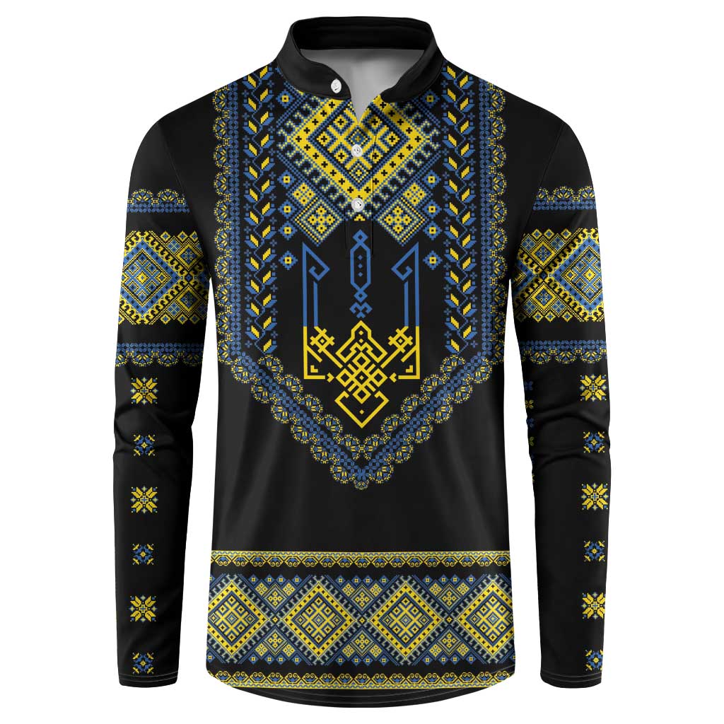 Ukraine Vyshyvanka Inspired Patterns Button Sweatshirt Ukraini Colors