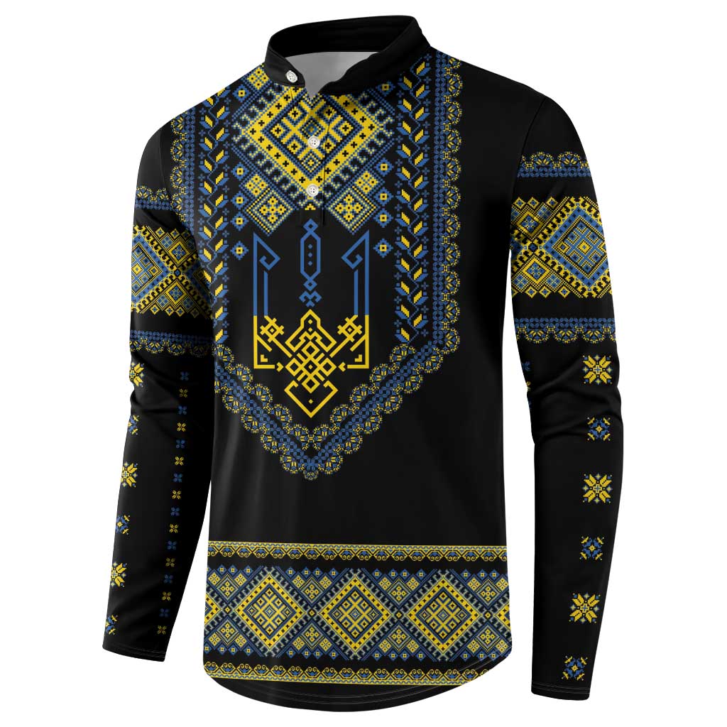 Ukraine Vyshyvanka Inspired Patterns Button Sweatshirt Ukraini Colors
