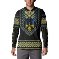 Ukraine Vyshyvanka Inspired Patterns Button Sweatshirt Ukraini Colors