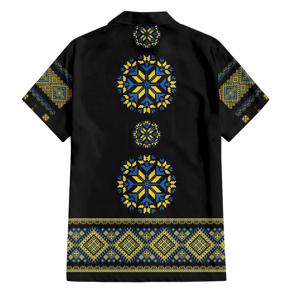 Ukraine Vyshyvanka Inspired Patterns Family Matching Long Sleeve Bodycon Dress and Hawaiian Shirt Ukraini Colors