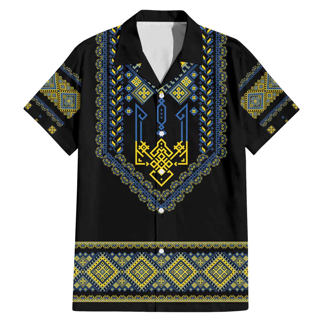 Ukraine Vyshyvanka Inspired Patterns Family Matching Mermaid Dress and Hawaiian Shirt Ukraini Colors