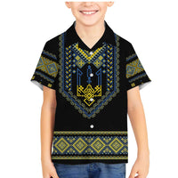 Ukraine Vyshyvanka Inspired Patterns Family Matching Mermaid Dress and Hawaiian Shirt Ukraini Colors