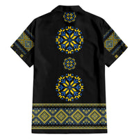 Ukraine Vyshyvanka Inspired Patterns Family Matching Off The Shoulder Long Sleeve Dress and Hawaiian Shirt Ukraini Colors