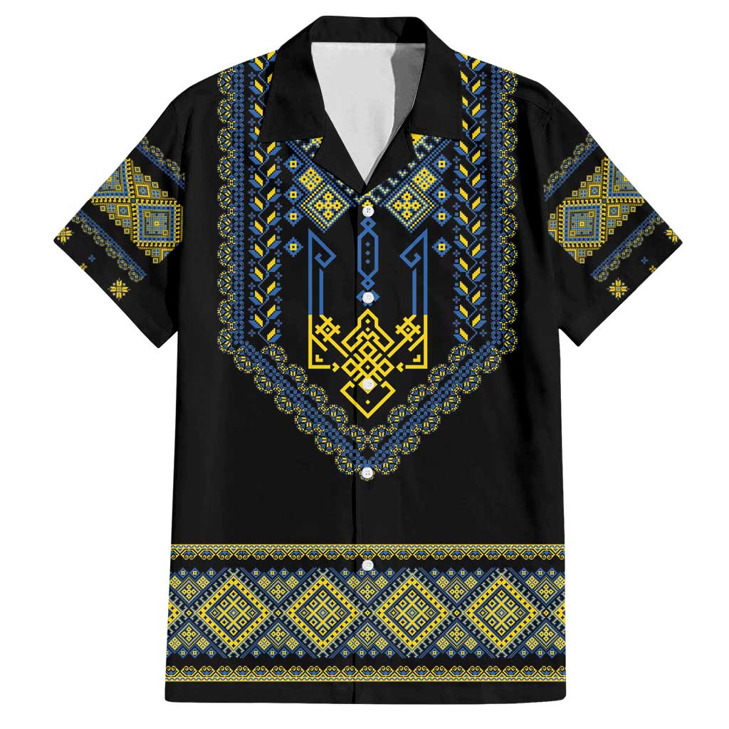 Ukraine Vyshyvanka Inspired Patterns Family Matching Off Shoulder Maxi Dress and Hawaiian Shirt Ukraini Colors