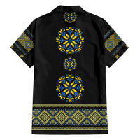 Ukraine Vyshyvanka Inspired Patterns Family Matching Short Sleeve Bodycon Dress and Hawaiian Shirt Ukraini Colors