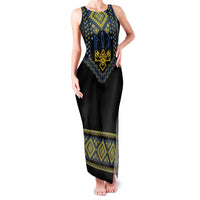Ukraine Vyshyvanka Inspired Patterns Family Matching Tank Maxi Dress and Hawaiian Shirt Ukraini Colors