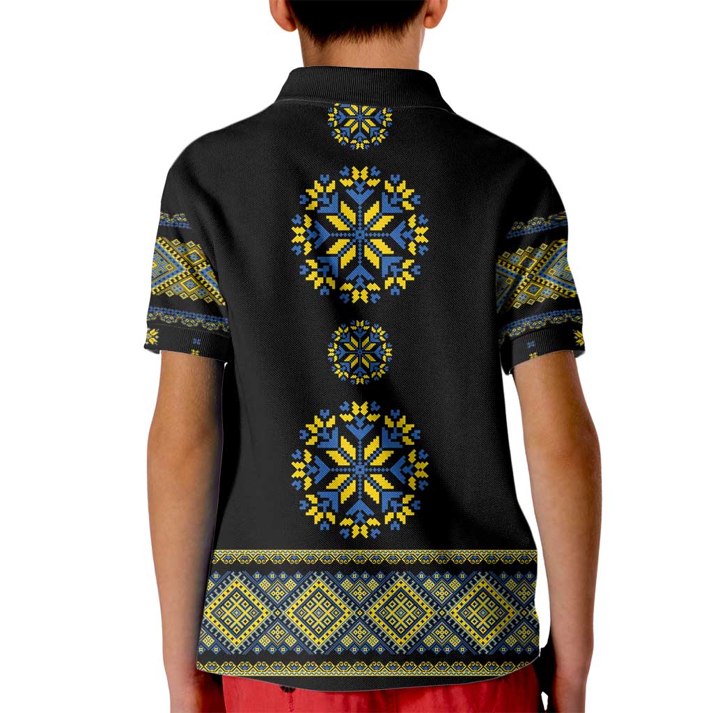 Ukraine Vyshyvanka Inspired Patterns Kid Polo Shirt Ukraini Colors