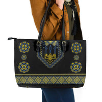 Ukraine Vyshyvanka Inspired Patterns Leather Tote Bag Ukraini Colors