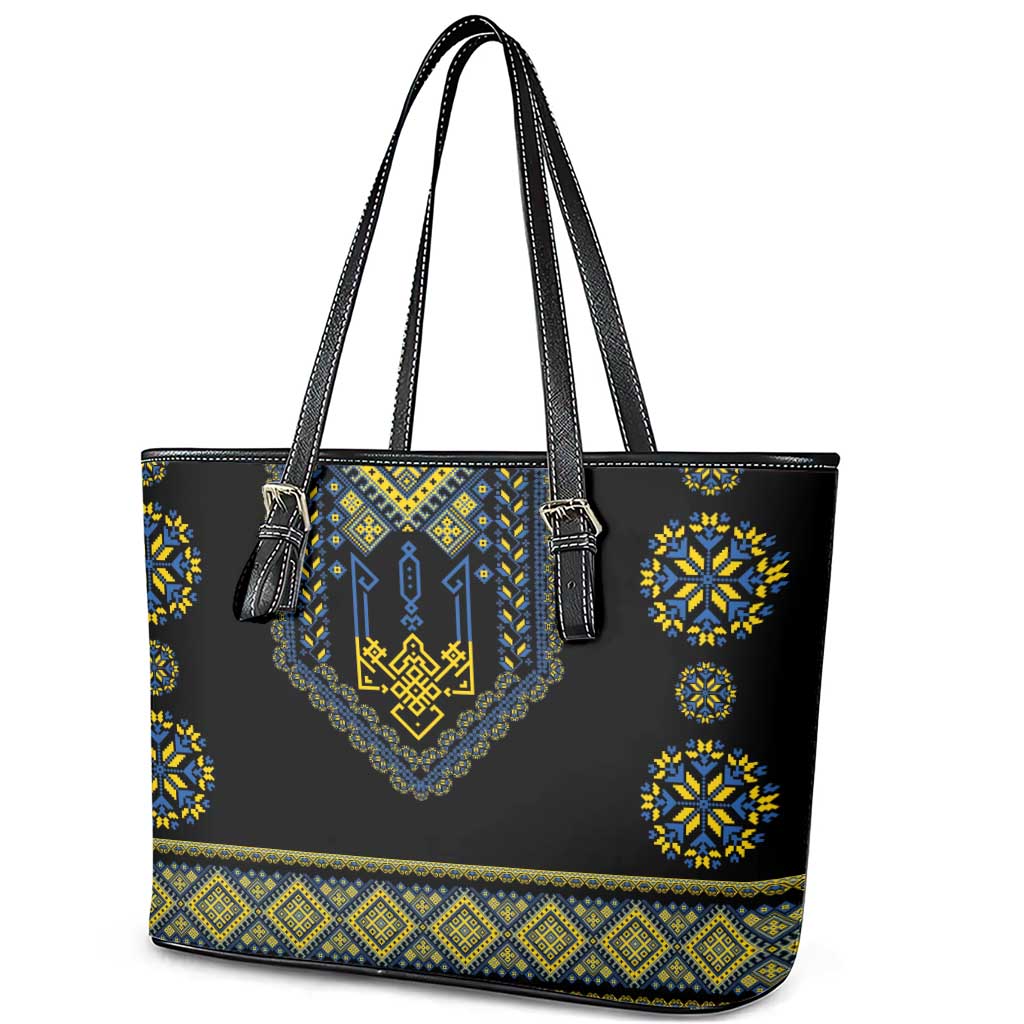 Ukraine Vyshyvanka Inspired Patterns Leather Tote Bag Ukraini Colors