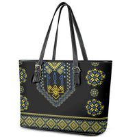 Ukraine Vyshyvanka Inspired Patterns Leather Tote Bag Ukraini Colors