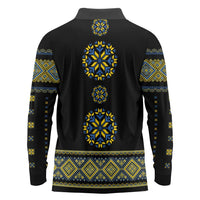 Ukraine Vyshyvanka Inspired Patterns Long Sleeve Polo Shirt Ukraini Colors