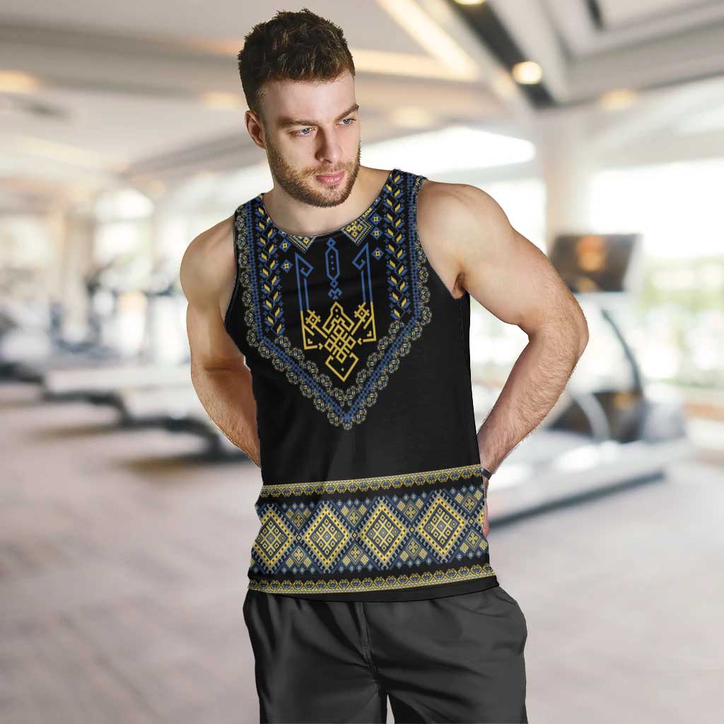 Ukraine Vyshyvanka Inspired Patterns Men Tank Top Ukraini Colors