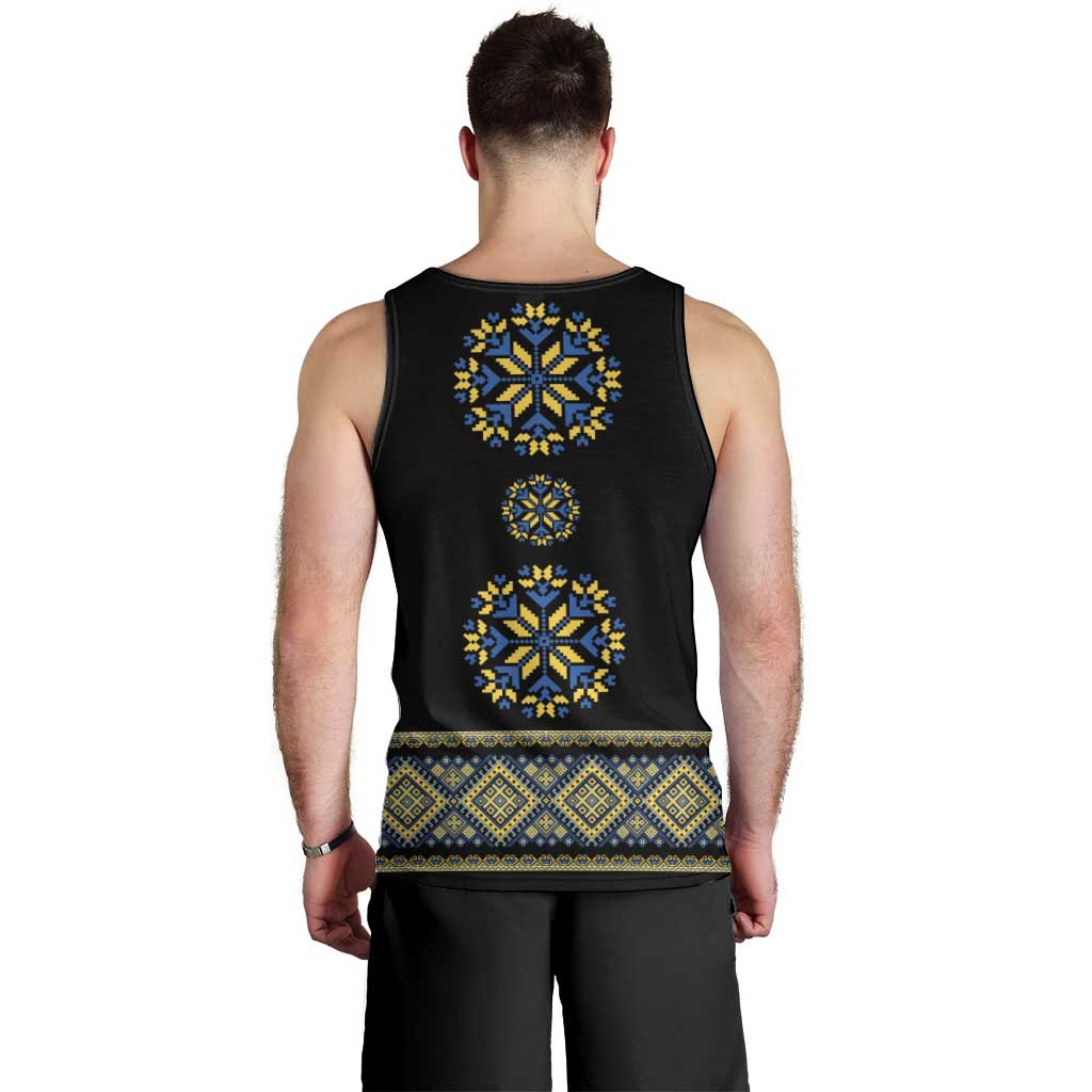 Ukraine Vyshyvanka Inspired Patterns Men Tank Top Ukraini Colors