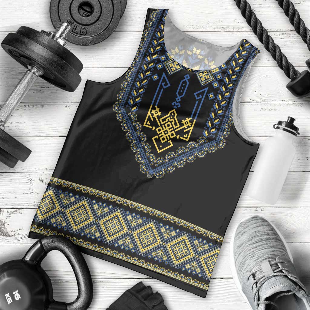 Ukraine Vyshyvanka Inspired Patterns Men Tank Top Ukraini Colors