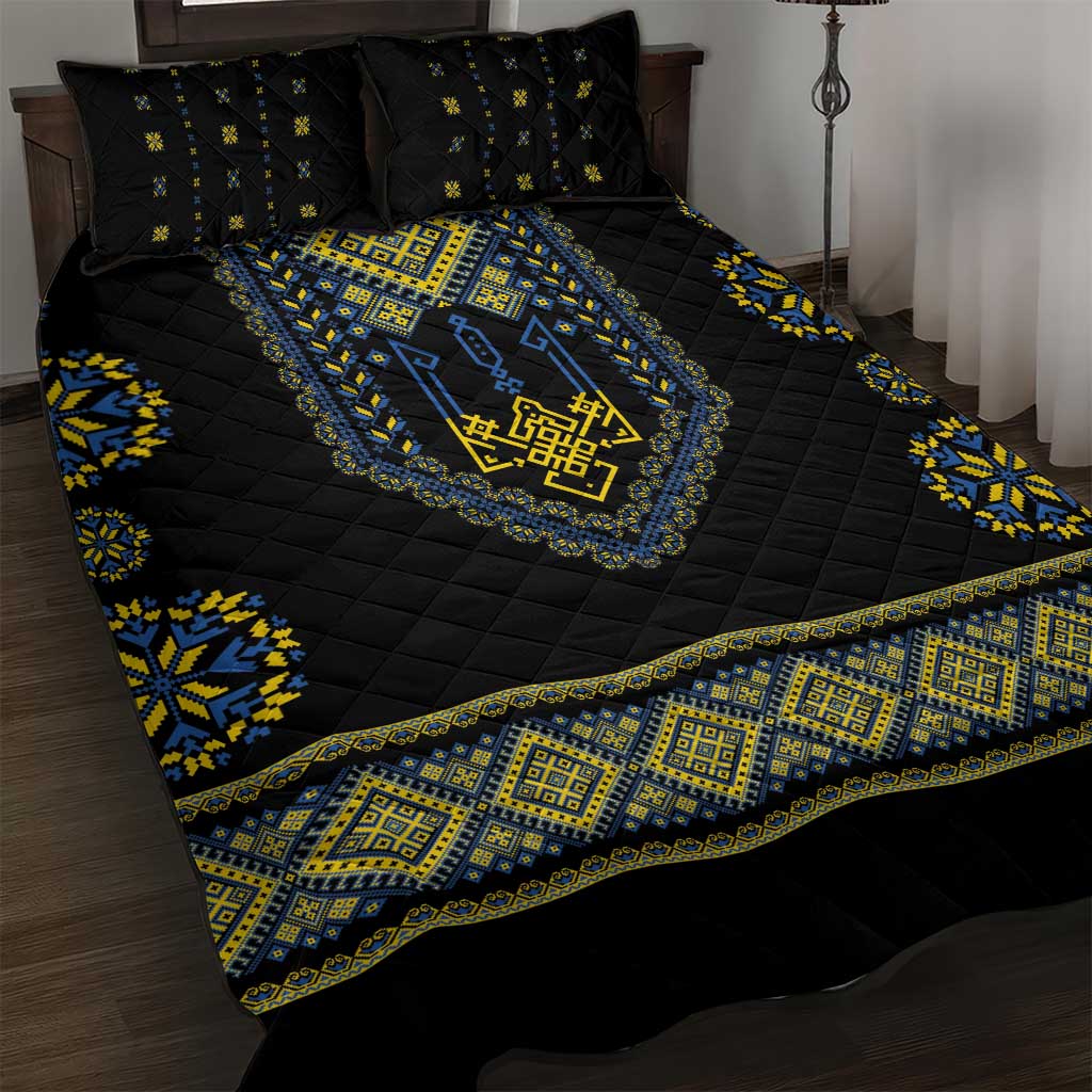 Ukraine Vyshyvanka Inspired Patterns Quilt Bed Set Ukraini Colors