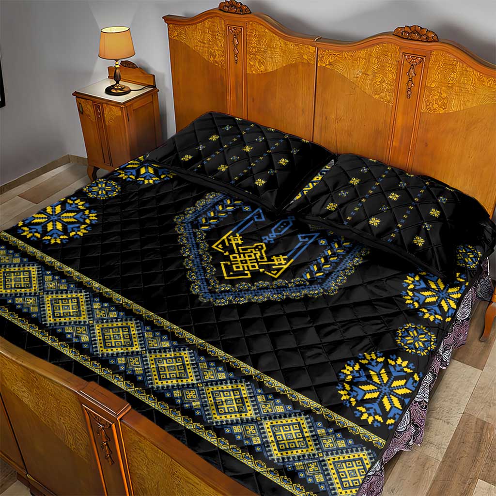 Ukraine Vyshyvanka Inspired Patterns Quilt Bed Set Ukraini Colors