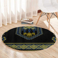 Ukraine Vyshyvanka Inspired Patterns Round Carpet Ukraini Colors