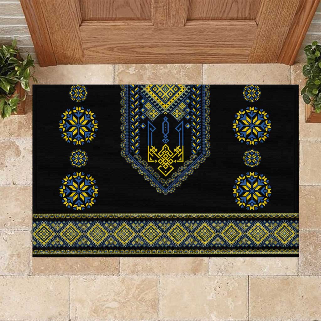 Ukraine Vyshyvanka Inspired Patterns Rubber Doormat Ukraini Colors