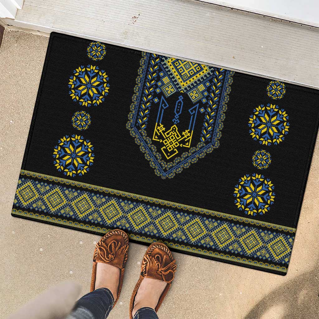 Ukraine Vyshyvanka Inspired Patterns Rubber Doormat Ukraini Colors