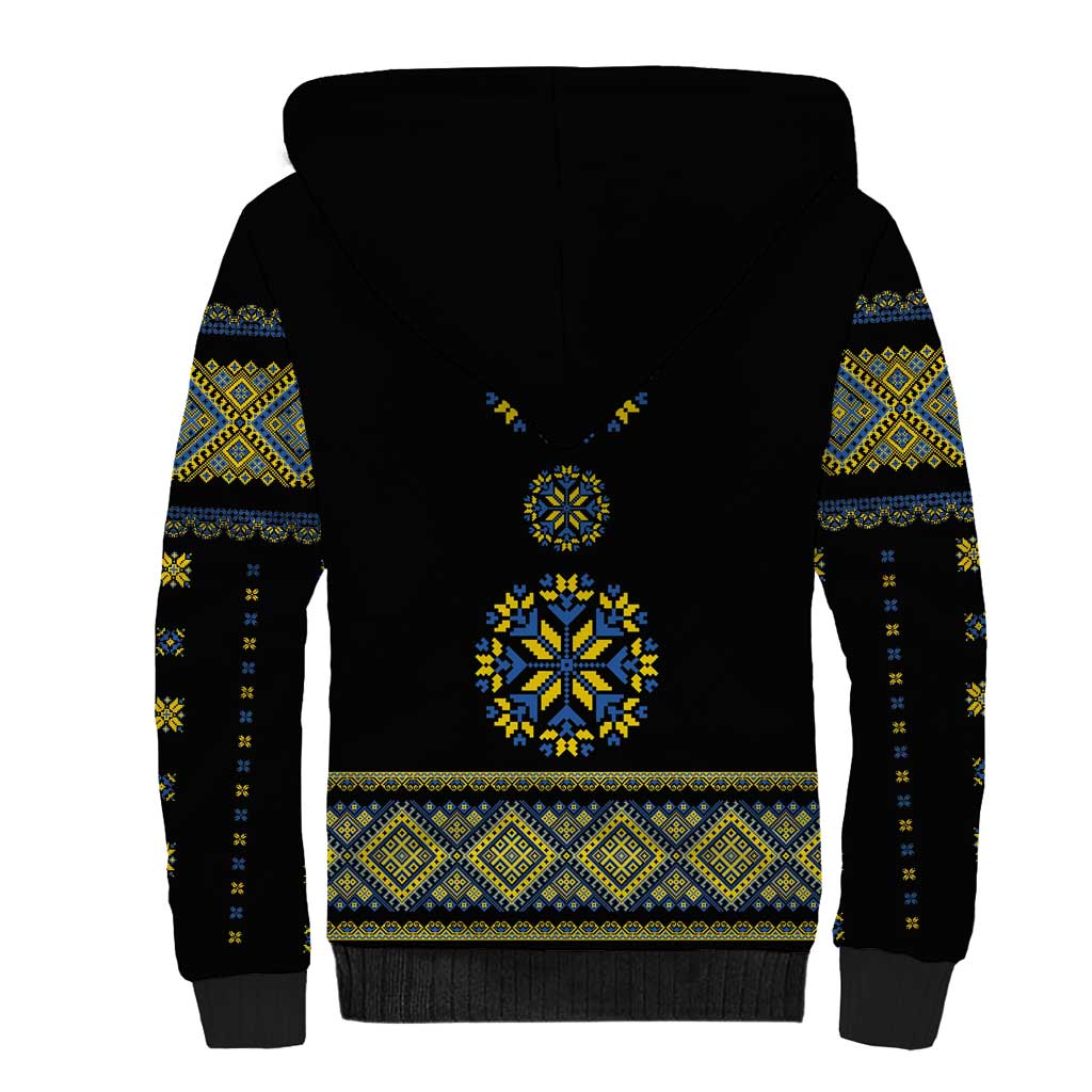 Ukraine Vyshyvanka Inspired Patterns Sherpa Hoodie Ukraini Colors