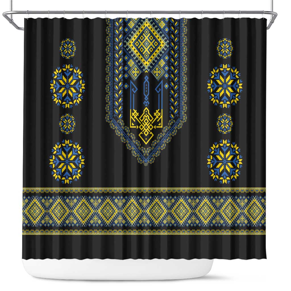 Ukraine Vyshyvanka Inspired Patterns Shower Curtain Ukraini Colors