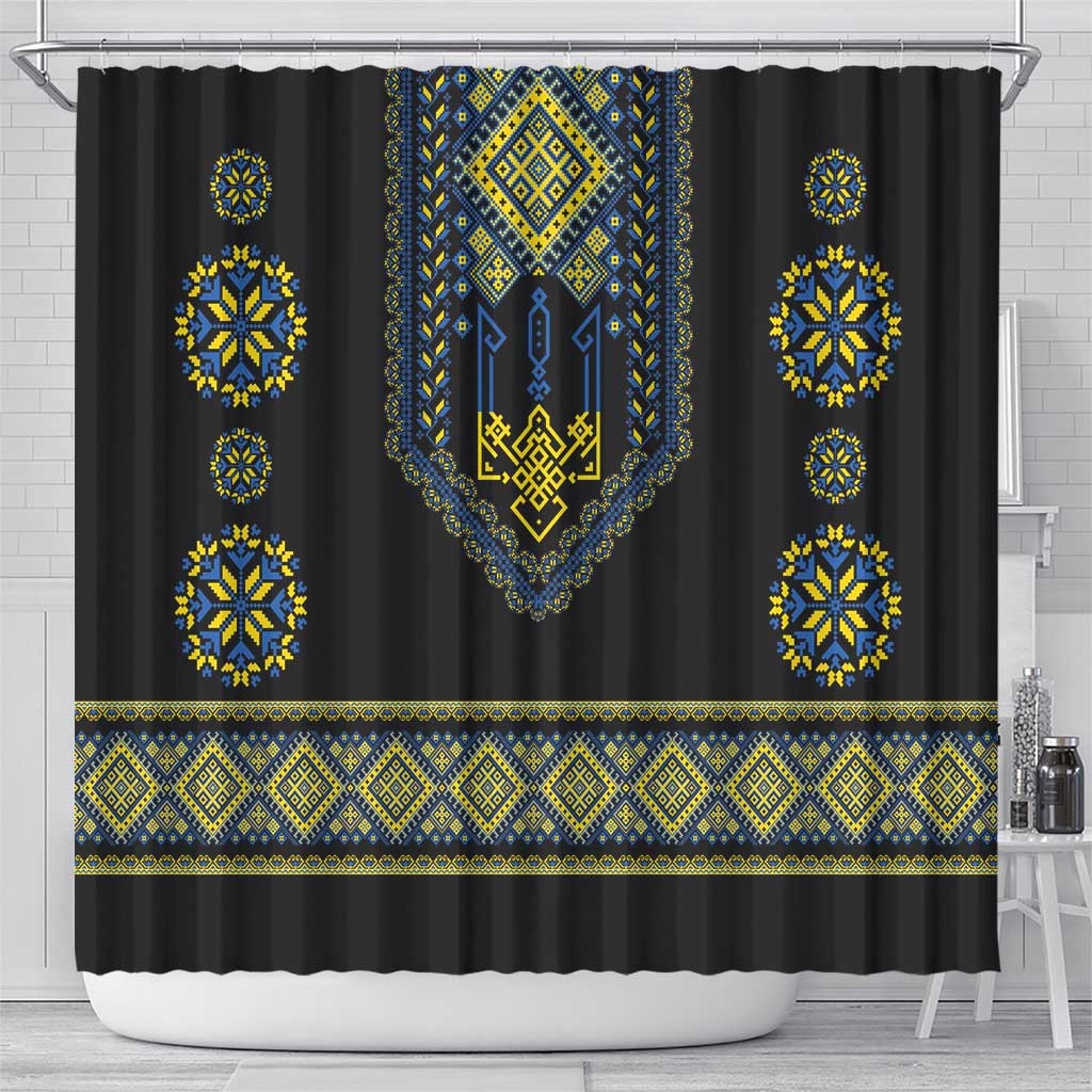Ukraine Vyshyvanka Inspired Patterns Shower Curtain Ukraini Colors