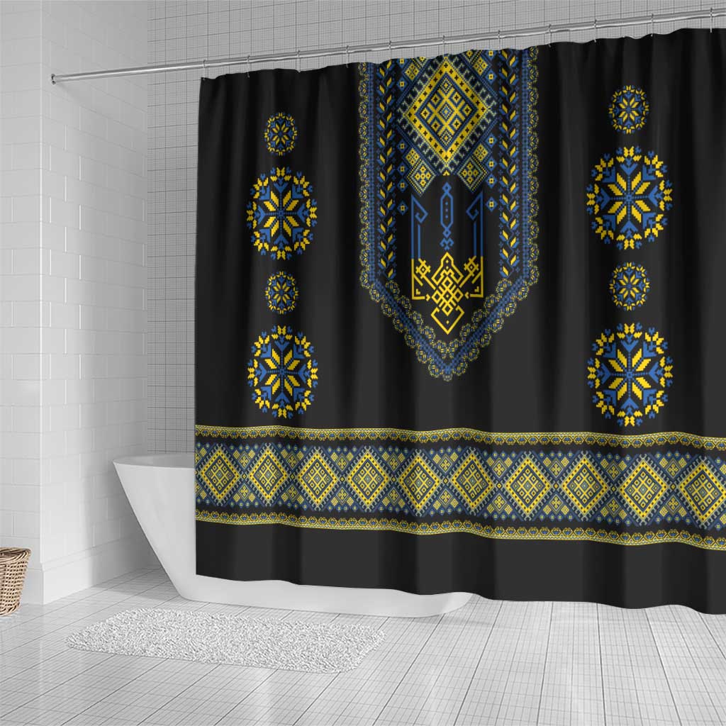 Ukraine Vyshyvanka Inspired Patterns Shower Curtain Ukraini Colors
