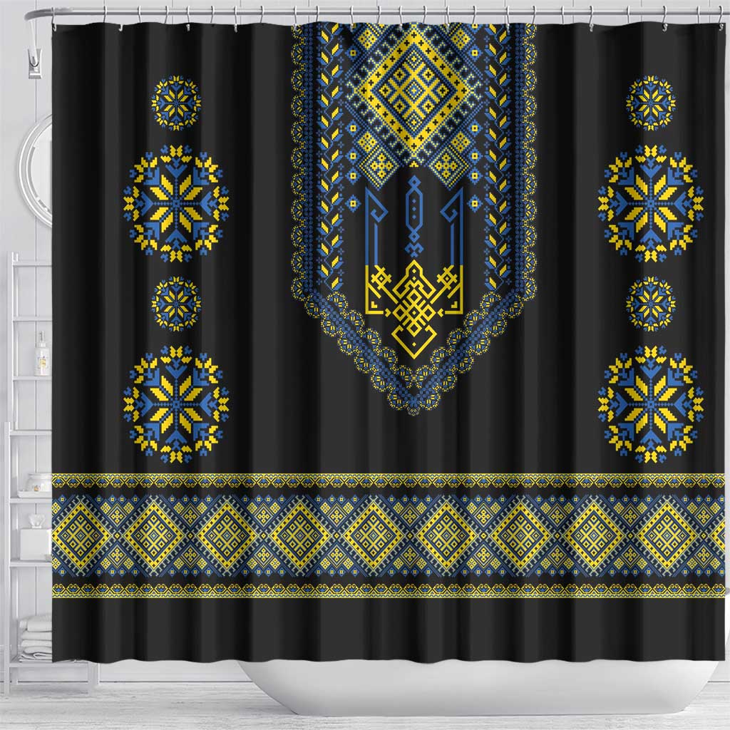 Ukraine Vyshyvanka Inspired Patterns Shower Curtain Ukraini Colors