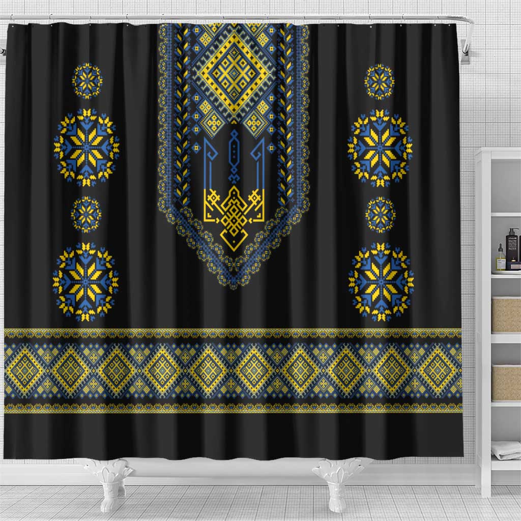 Ukraine Vyshyvanka Inspired Patterns Shower Curtain Ukraini Colors