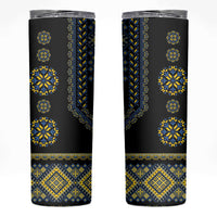 Ukraine Vyshyvanka Inspired Patterns Skinny Tumbler Ukraini Colors