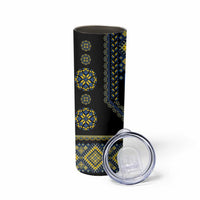 Ukraine Vyshyvanka Inspired Patterns Skinny Tumbler Ukraini Colors