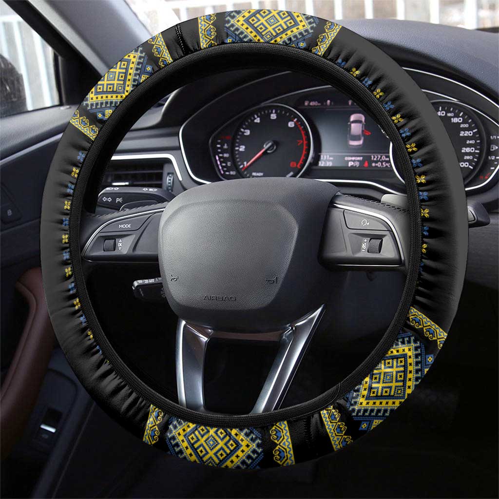 Ukraine Vyshyvanka Inspired Patterns Steering Wheel Cover Ukraini Colors