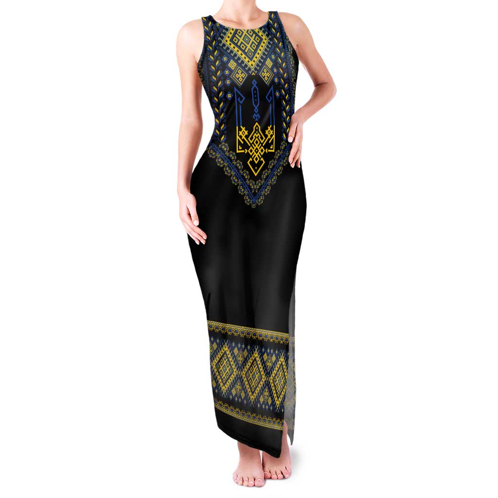 Ukraine Vyshyvanka Inspired Patterns Tank Maxi Dress Ukraini Colors