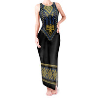Ukraine Vyshyvanka Inspired Patterns Tank Maxi Dress Ukraini Colors