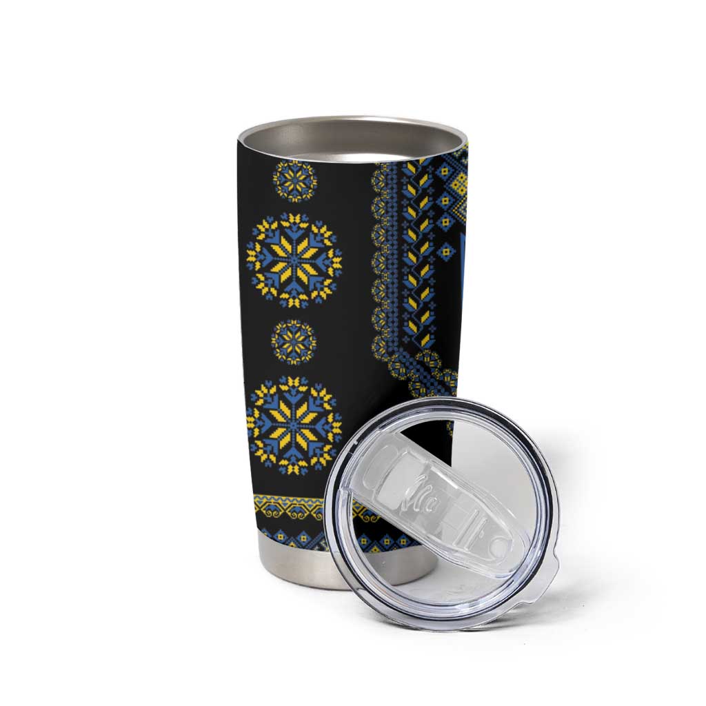 Ukraine Vyshyvanka Inspired Patterns Tumbler Cup Ukraini Colors