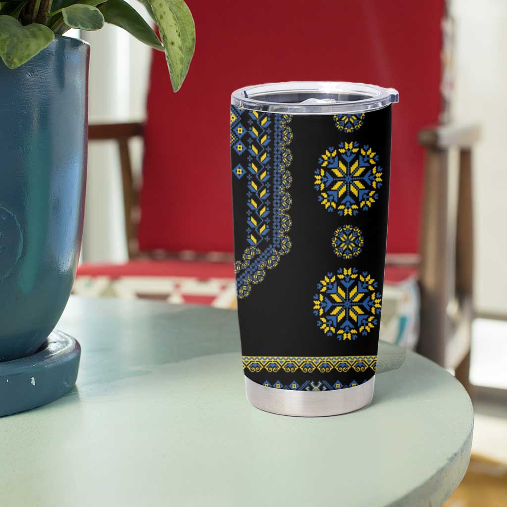 Ukraine Vyshyvanka Inspired Patterns Tumbler Cup Ukraini Colors