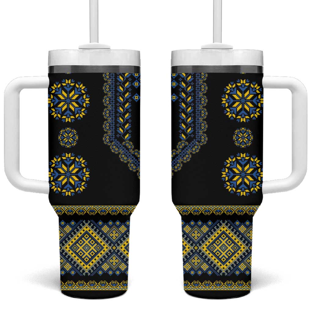Ukraine Vyshyvanka Inspired Patterns Tumbler With Handle Ukraini Colors