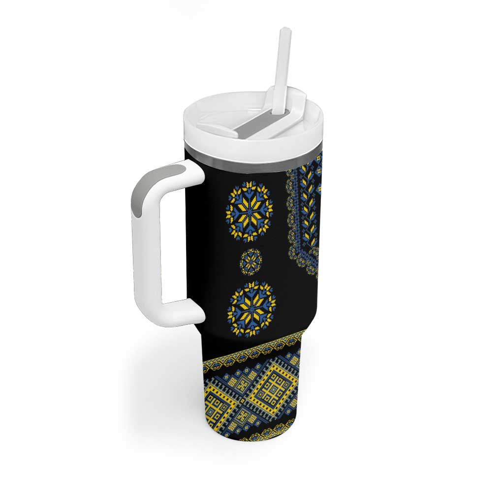 Ukraine Vyshyvanka Inspired Patterns Tumbler With Handle Ukraini Colors