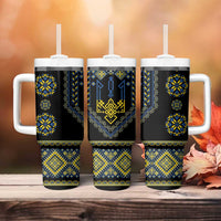 Ukraine Vyshyvanka Inspired Patterns Tumbler With Handle Ukraini Colors