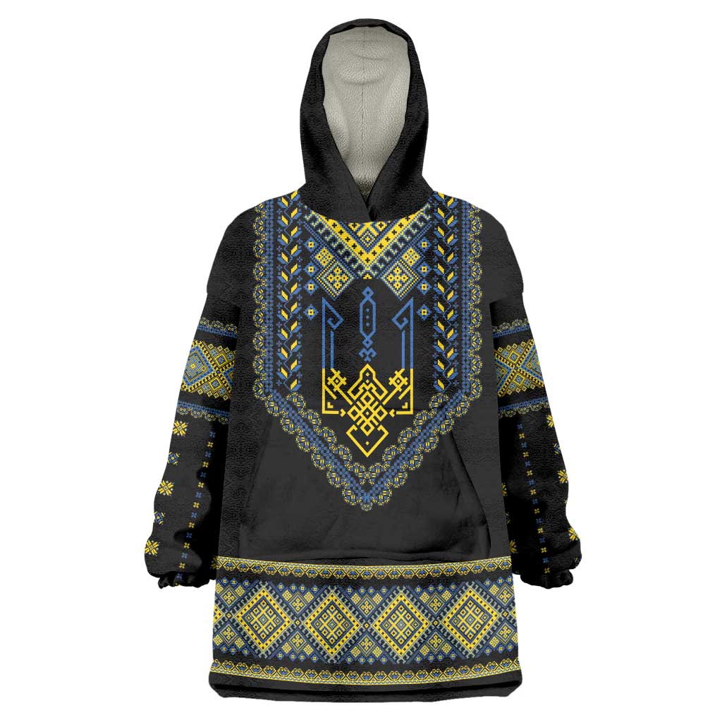 Ukraine Vyshyvanka Inspired Patterns Wearable Blanket Hoodie Ukraini Colors