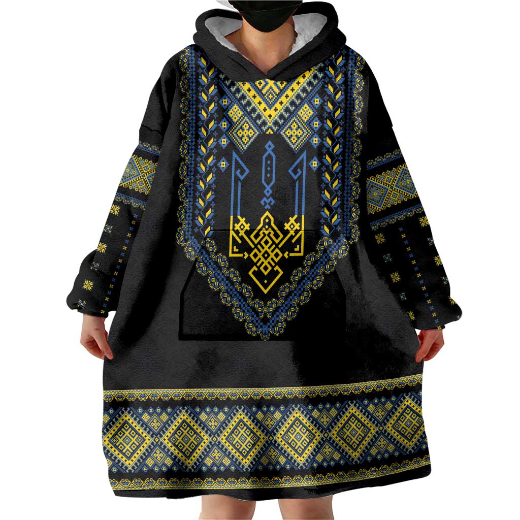 Ukraine Vyshyvanka Inspired Patterns Wearable Blanket Hoodie Ukraini Colors