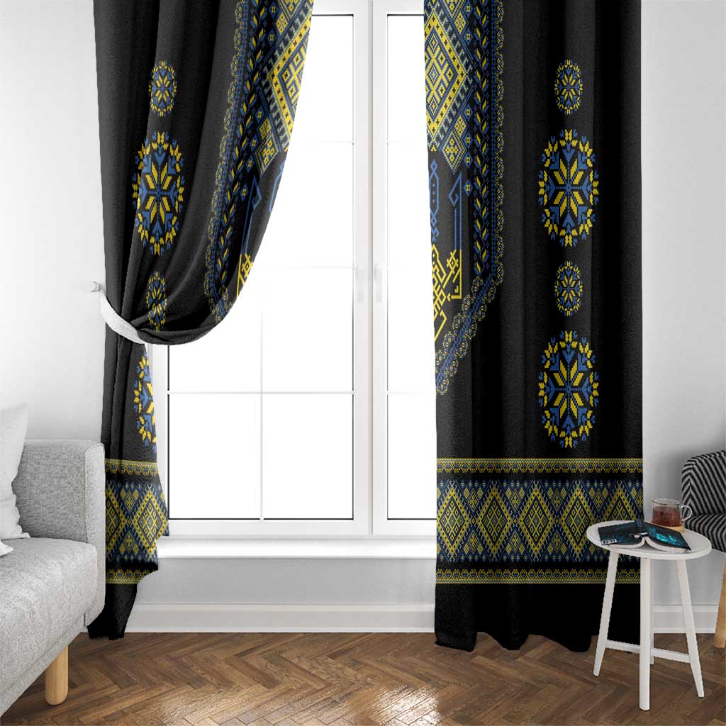 Ukraine Vyshyvanka Inspired Patterns Window Curtain Ukraini Colors